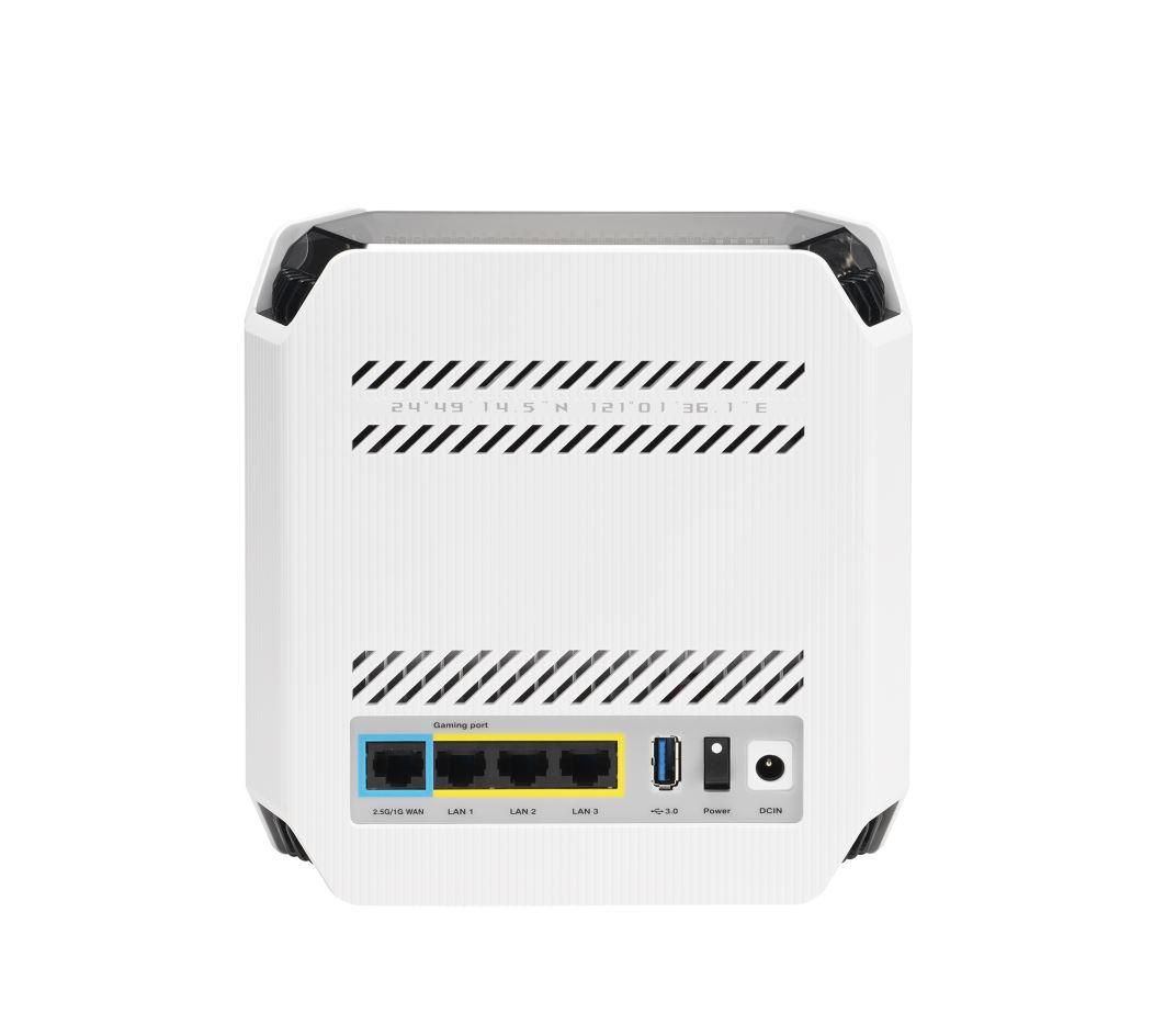 Router Wireless Asus GT6(W-1-PK)White, tri-band, WI-FI 6, Standard retea: WiFi 6 (802.11ax), IPv4, IPv6, Backwards compatible with 802.11a/b/g/n/ac Wi-Fi, segment AX10000, , 2.4GHz  574Mbps, 5G-1Hz 4804Mbps, 5G-2 4804Mbps, 9 antene interne, Procesor 1.7Ghz, 256mb flash, 512mb ram, interfata: 1 x_3