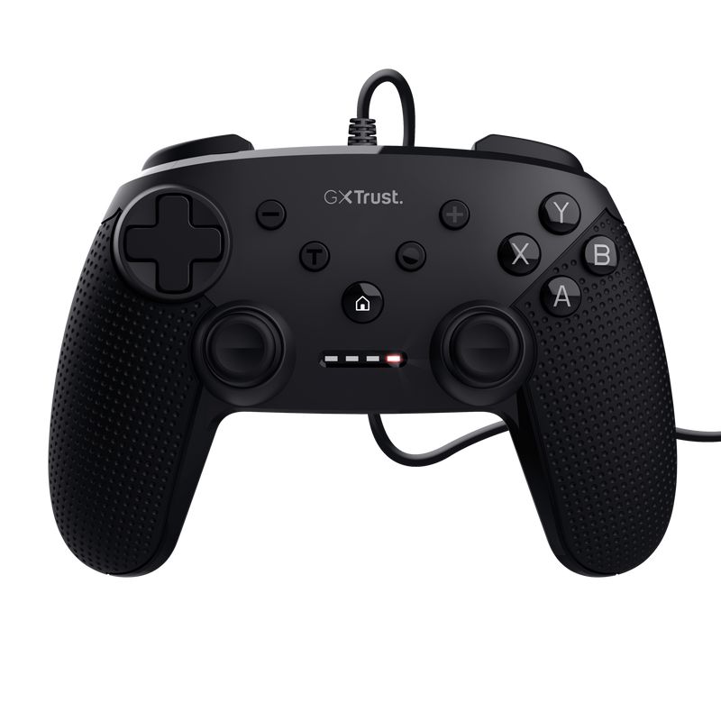 Trust GXT 541 Muta Wired controller pentru PC    Features Mobile phone mount no Software no   Control Controls 8-way, directional pad, A, B, X, L1, L2, L3, R1, R2, R3, select, start Number of buttons 15 Shoulder buttons yes Programmable buttons no Trigger buttons yes Pressure sensitive buttons no_1