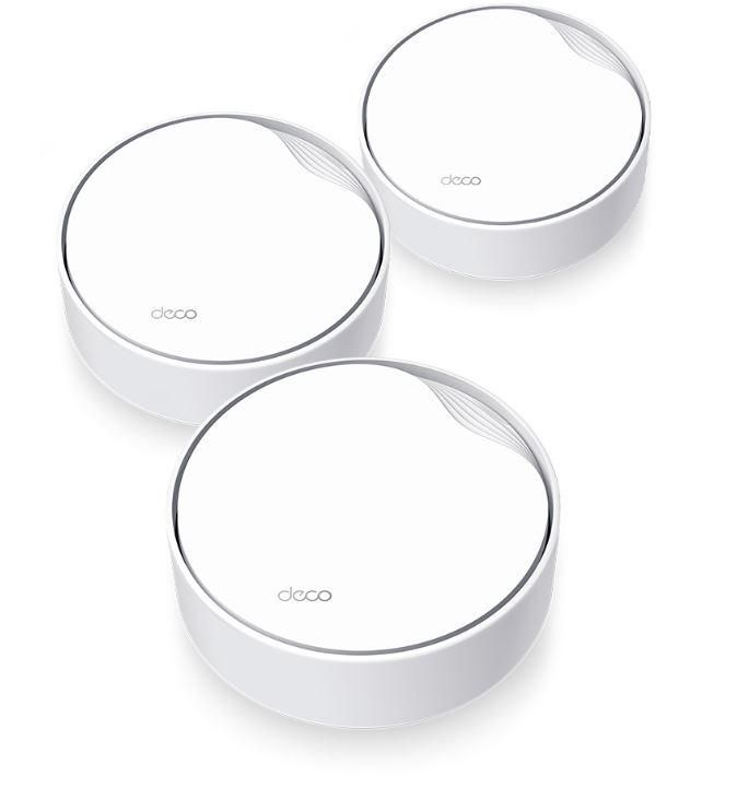 TP-Link AX3000 whole home mesh Wi-Fi 6 System, Deco X50-POE(3-pack); Dual- Band, Standarde Wireless: IEEE 802.11ax/ac/n/a 5 GHz, IEEE 802.11ax/n/b/g 2.4 GHz ,viteza wireless: 5 GHz: 2402 Mbps, 2.4 GHz: 574 Mbps, 2 x antene interne, 2×2 MU-MIMO, Mod Router, Mod Access Point, interfata: 3 x_5