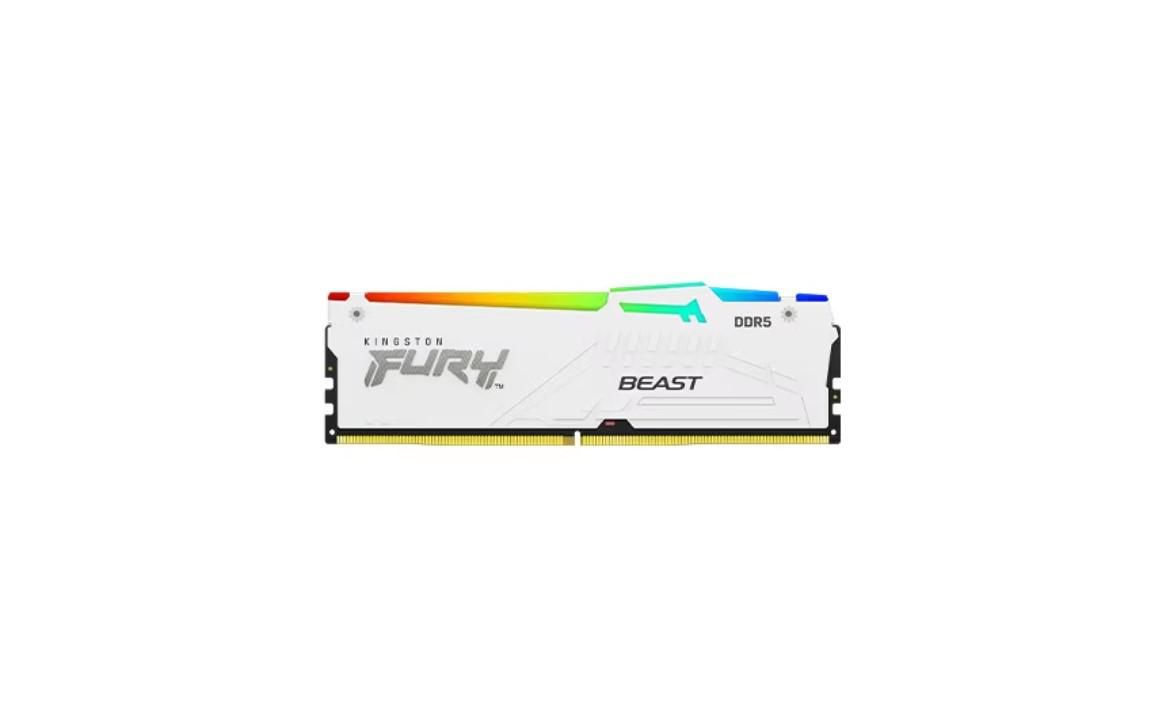 Memorie RAM Kingston, DIMM, DDR5, 32GB, 6000MHz, CL40, 1.35V, FURY Beast White, RGB, Kit of 2_2