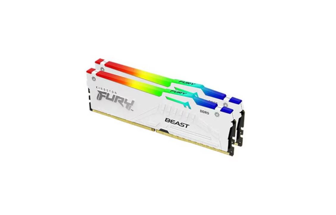 Memorie RAM Kingston, DIMM, DDR5, 32GB, 6000MHz, CL40, 1.35V, FURY Beast White, RGB, Kit of 2_3