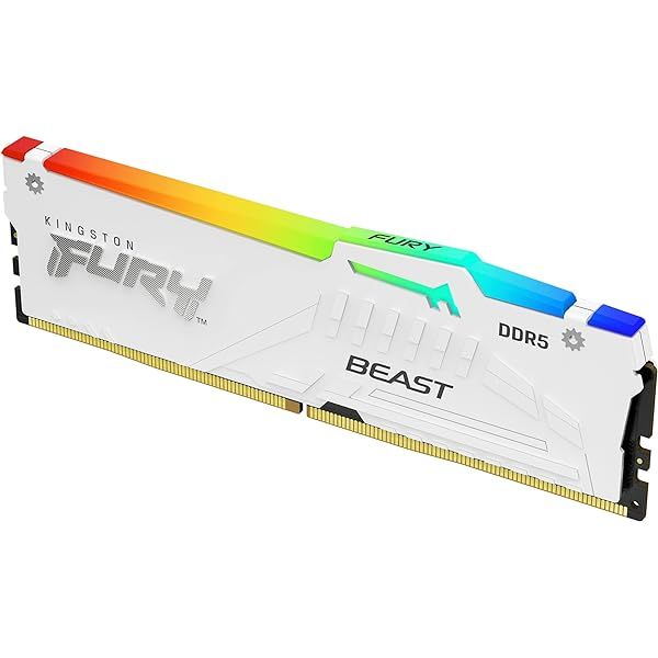 Memorie RAM Kingston, DIMM, DDR5, 32GB, 5600MHz, CL40, 1.35V, FURY Beast White, RGB_1
