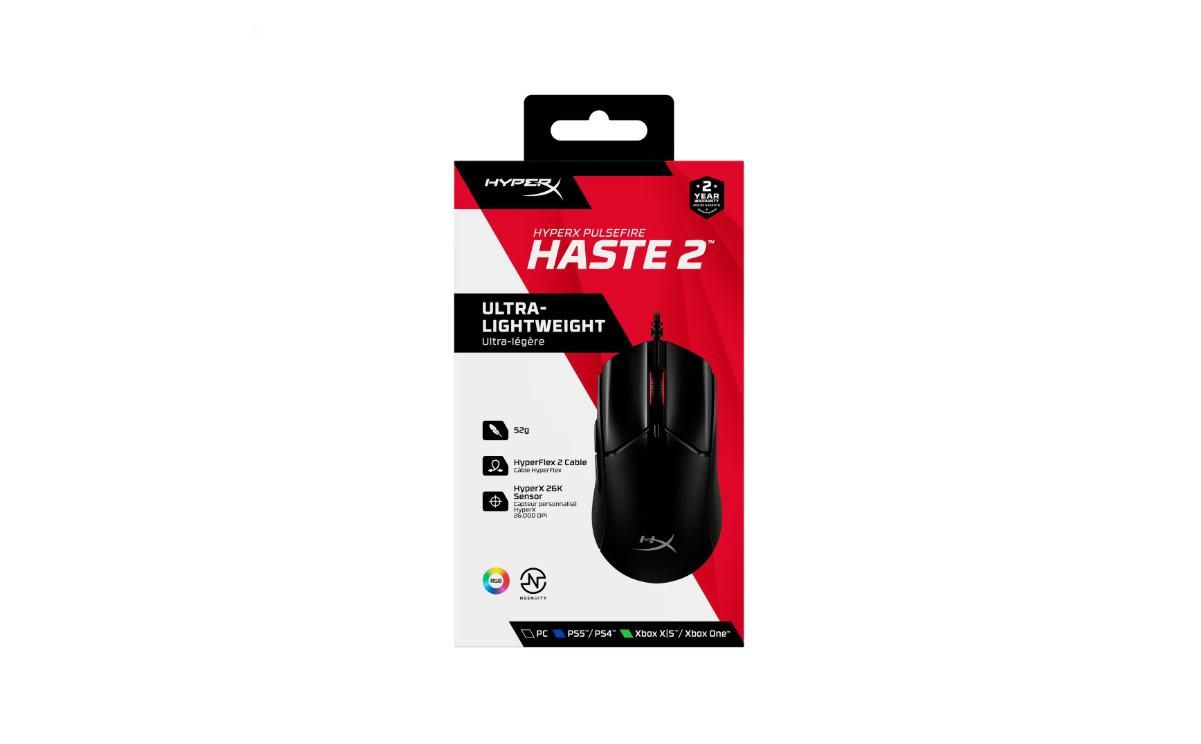 Mouse HP cu fir, HYPERX Pulsefire Haste, Pixart 3327 sensor, DPI pana la 26.000, greutate 254g, White_2