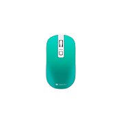 CANYON MW-18, 2.4GHz Wireless Rechargeable Mouse with Pixart sensor, 4keys, Silent switch for right/left keys,Add NTC DPI: 800/1200/1600, Max. usage 50 hours for one time full charged, 300mAh Li-poly battery,, Aquamarine, cable length 0.56m, 116.4*63.3*32.3mm, 0._1