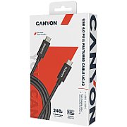 CANYON UC-42, USB4 TYPE-C to TYPE-C cable assembly 20G 2m 5A 240W(ERP) with E-MARK, CE, ROHS, black_1