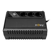 UPS nJoy Renton 650 Plus, 650VA / 360W, 4x prize Schuko conectate la baterie, 1x port incarcare USB Tip C 33W, 1x port de incarcare USB Tip A 18W, fara display LCD, tensiune nominala de intrare 230V  Caracteristici Stabilizator (AVR) de tip Boost and Buck Functie auto-restart la revenirea tensiunii_1