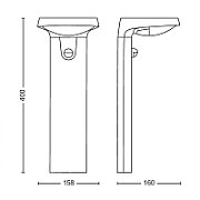 Stalp LED solar pentru exterior cu senzor de miscare Philips Tyla, 1.2W, 4V, 255 lm, lumina neutra (4000K), IP44, 400x160mm, Antracit_1