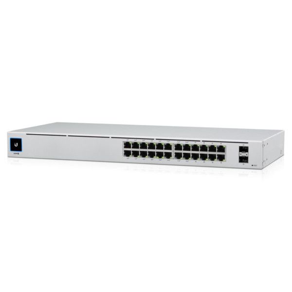 Ubiquiti UniFi Switch 24 is a fully managed Layer 2 switch with (24) Gigabit Ethernet ports and (2) Gigabit SFP ports for fiber connectivity_1