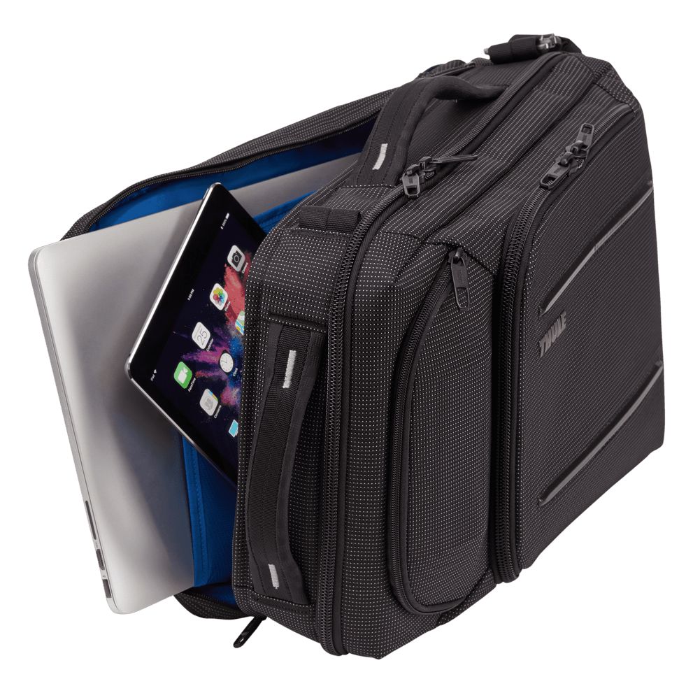 RUCSAC / GEANTA THULE Crossover 2, geanta convertibila in rucsac pt. notebook de max. 15.6 inch, 2 compartiment, buzunar frontal x 2 | buzunar lateral x 2, waterproof, nylon, negru, 