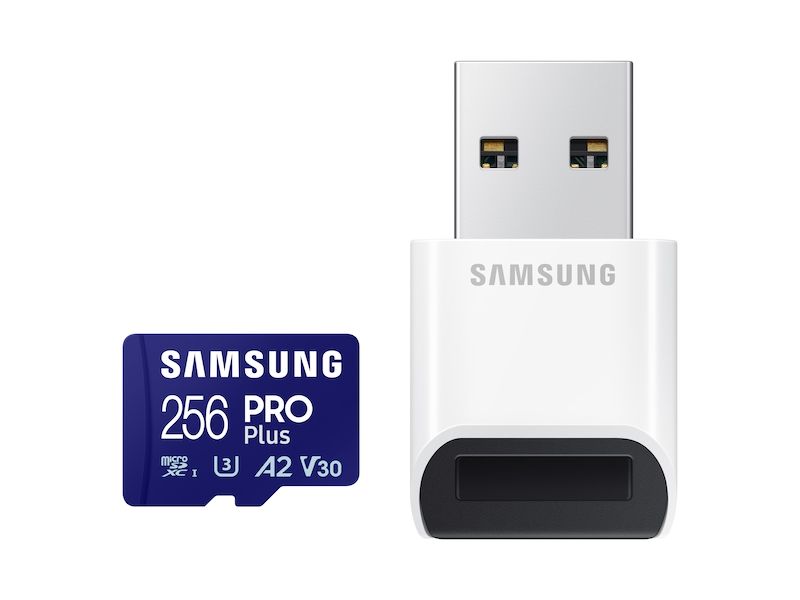SAMSUNG PRO Plus microSD 256GB Up to 180MB/s Read and 130MB/s Write speed with Class 10 4K UHD incl. Card reader 2023_1