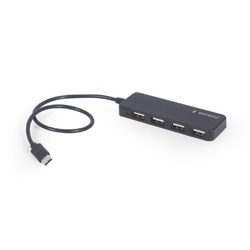 HUB extern GEMBIRD, porturi USB: USB 2.0 x 4, conectare prin USB, cablu 0,30 m, negru, 