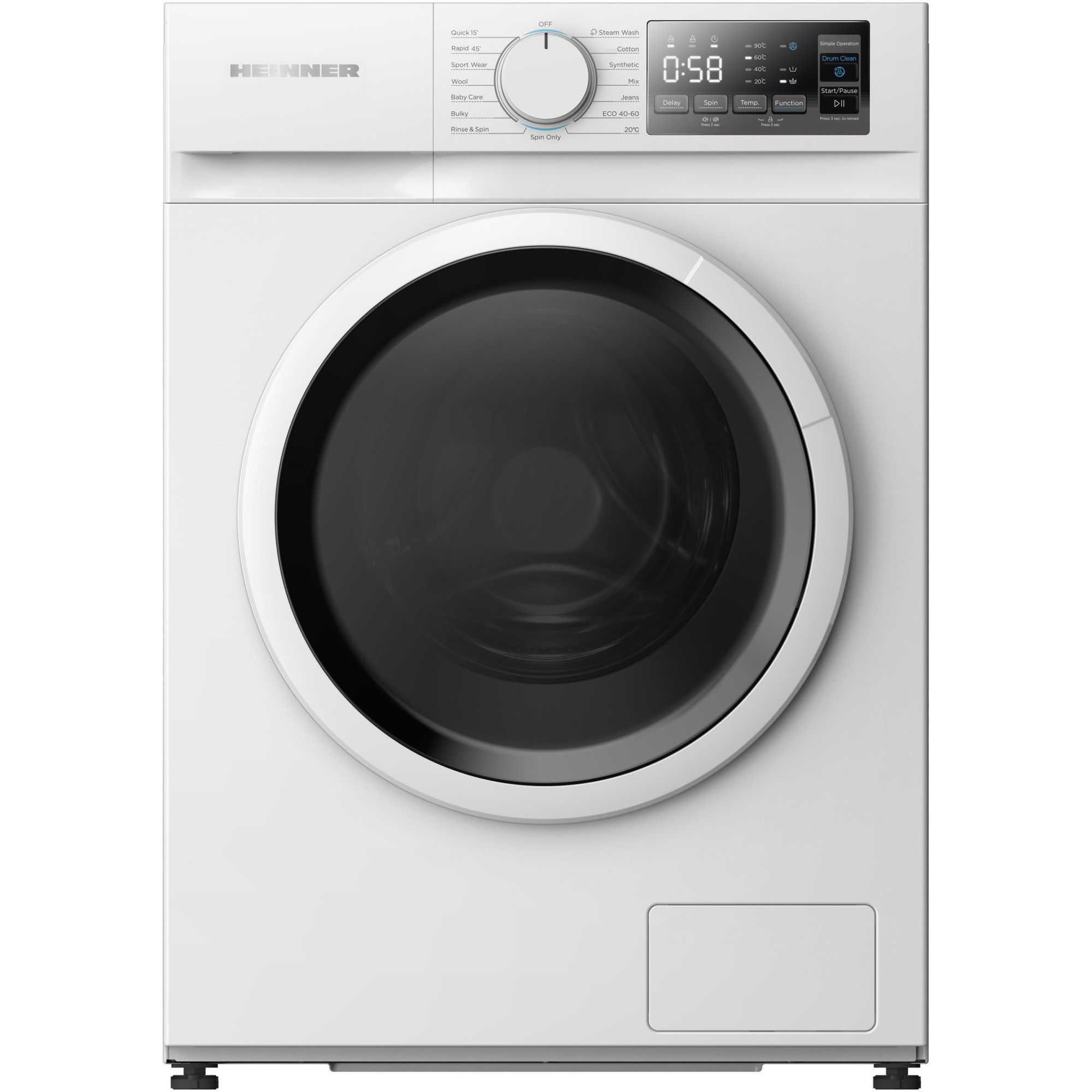 MASINA DE SPALAT RUFE SLIM HEINNER HWM-M814IVSMNA+++, CAPACITATE 8KG, VITEZA DE CENTRIFUGARE 1400RPM, CLASA ENERGETICA A, MOTOR INVERTER, 15 PROGRAME, DISPLAY LED, PROGRAM RAPID 15 MIN, PROGRAM STEAM, PROGRAM BABY CARE, CLATIRE SUPLIMENTARA, PRESPALARE, FUNCTIE PORNIRE INTARZIATA, FUNCTIE IGIENIZARE