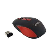 MOUSE Spacer, PC sau NB, wireless, 2.4GHz, optic, 1600 dpi, butoane/scroll 4/1, negru cu rosu, baterii incluse 2x AAA, 