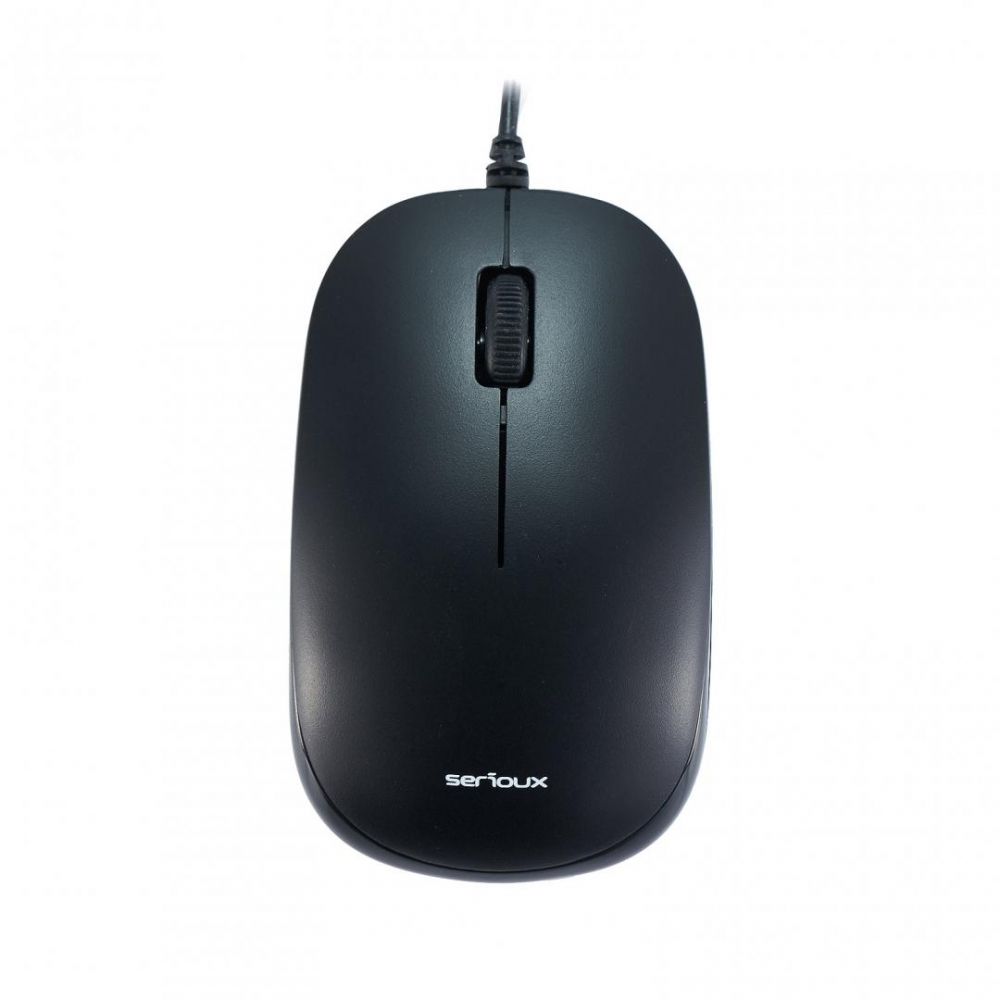 Mouse Serioux cu fir, optic, Noblesse 9800M, 1000dpi, negru-gri, ambidextru, blister, cablu 1.6m, USB_2