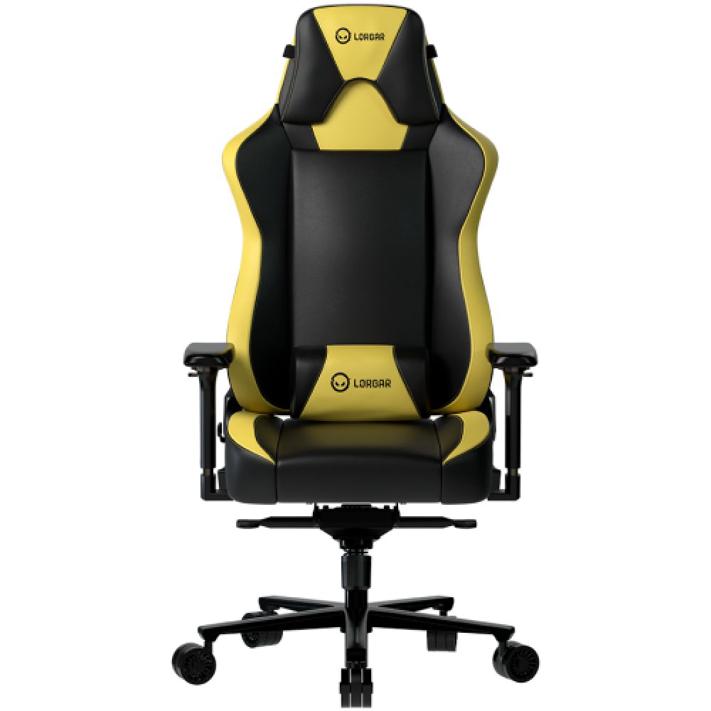 LORGAR Base 311, Gaming chair, PU eco-leather, 1.8 mm metal frame, multiblock mechanism, 4D armrests, 5 Star aluminium base, Class-4 gas lift, 75mm PU casters, Black + yellow_2