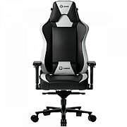 LORGAR Base 311, Gaming chair, PU eco-leather, 1.8 mm metal frame, multiblock mechanism, 4D armrests, 5 Star aluminium base, Class-4 gas lift, 75mm PU casters, Black + white_1