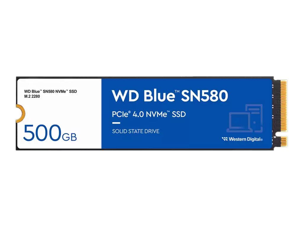 SSD WD Blue SN580 500GB M.2 2280 PCIe Gen4 x4 NVMe TLC, Read/Write: 4000/3600 MBps, IOPS 450K/750K, TBW: 300_1