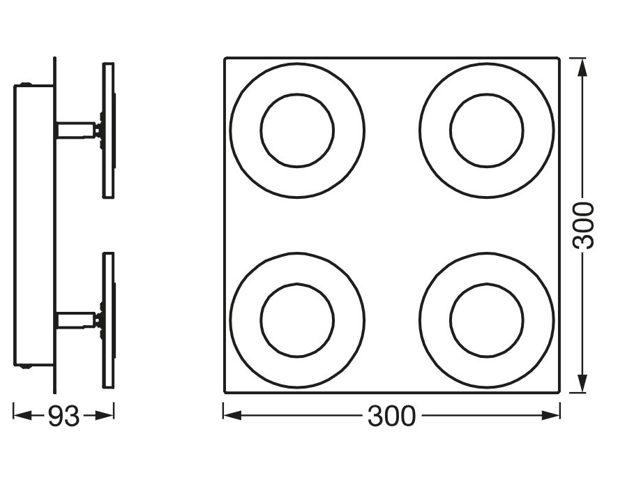 Plafoniera LED inteligenta pentru baie Ledvance SMART+ Wifi Orbis Square Wave 300, 26W, 2800 lm, lumina alba (3000-6500K), IP44, 300x93x300mm, metal, Argintiu_3