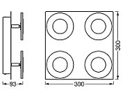 Plafoniera LED inteligenta pentru baie Ledvance SMART+ Wifi Orbis Square Wave 300, 26W, 2800 lm, lumina alba (3000-6500K), IP44, 300x93x300mm, metal, Argintiu_3