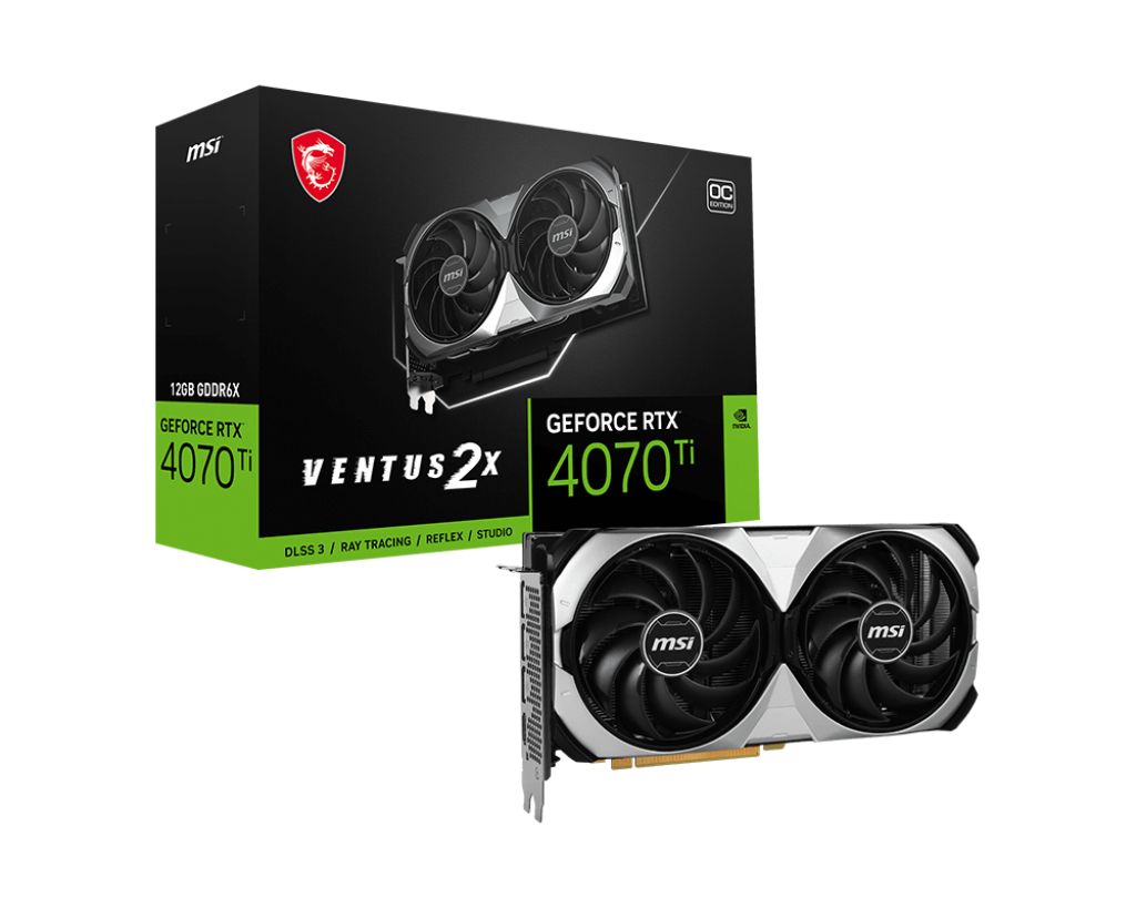 Placa Video GeForce RTX™ 4070 Ti VENTUS 2X 12G OC, PCI Express® Gen 4, GDDR6X, DisplayPort x 3 (v1.4a) HDMI™ x 1 (Supports 4K@120Hz HDR, 8K@ 60Hz HDR, and Variable Refresh Rate as specified in HDMI™ 2.1a)_1