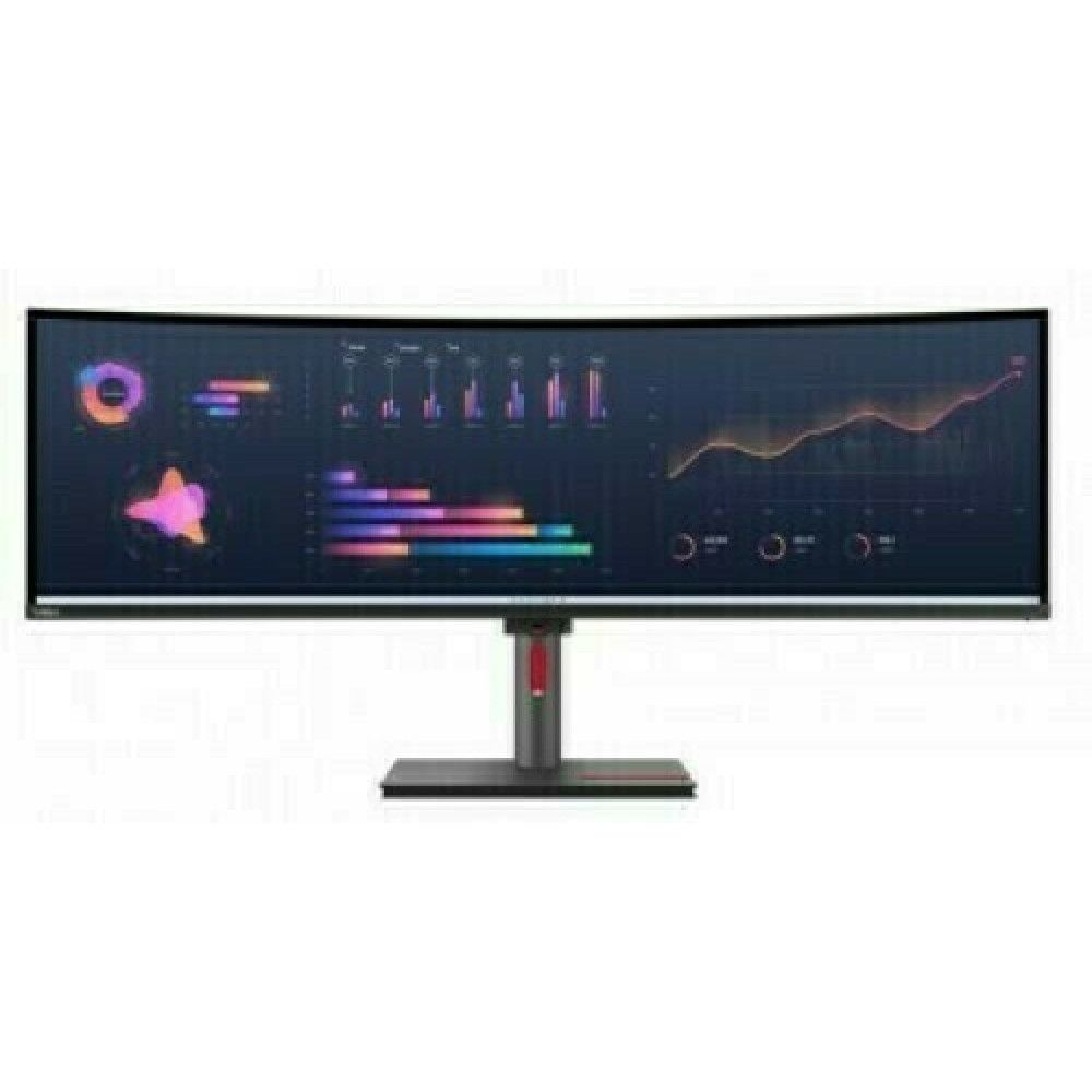 Monitor Lenovo ThinkVision P49w-30, 49'' IPS, DQHD (5120x1440), Anti- glare, 32:9, Curvature: 3800R, Brightness: 350 nits, Contrast ratio: 2000:1, Refresh Rate: 60Hz, Response time: 4 ms (Extreme mode) / 6 ms (Typical mode), Dot / Pixel Per Inch: 109 dpi, Color Gamut: 99% sRGB, 98% DCI-P3, View_1