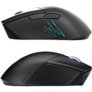 AS GAMING MOUSE GLADIUS 3, Classic asymmetrical wireless gaming mouse with tri-mode connectivity (2.4 GHz, Bluetooth, wired USB 2.0), specially tuned 26,000 dpi with 1% deviation, instant button actuation, exclusive Push-Fit Switch Socket II, laser-engraved ROG aesthetic, Bluetooth rapid pairing_1