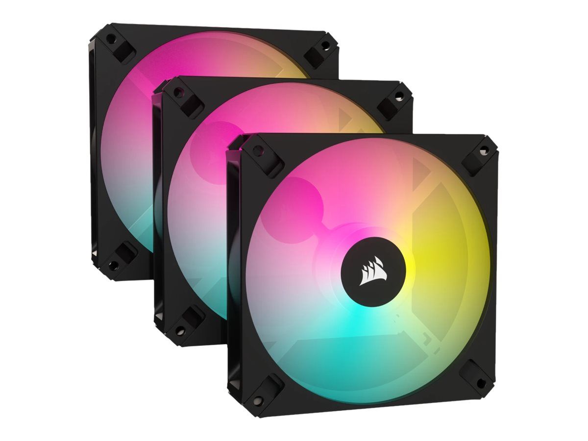 Ventilatoare CORSAIR iCUE AR120 Digital RGB 120mm PWM Fan, Triple Pack, Fan Size 120mm x 25mm, Sound Level 10 - 27.3 dBA BLACK_1