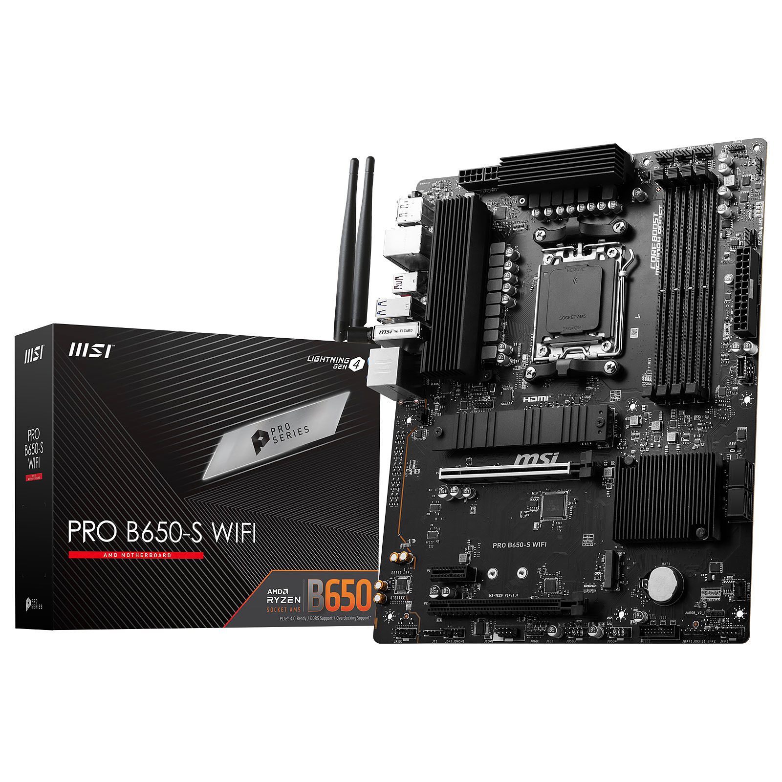 Placa de baza MSI PRO B650-S WIFI AM5, 4xDDR5, 1xHDMI 1xDP, 2x PCIE x16 1x PCIE x1, 2x M.2 ATX_2