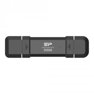 SILICON POWER DS72 250GB USB-A USB-C 1050/850 MB/s External SSD Black_1