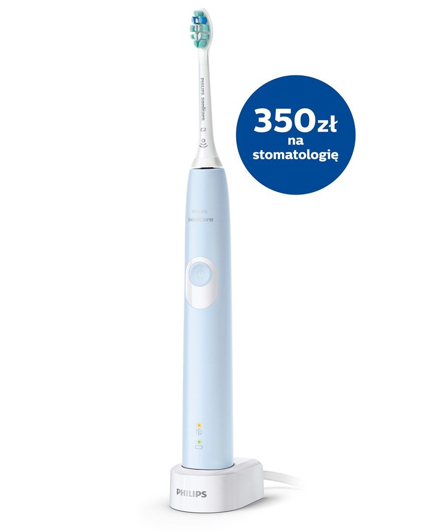 Periuta electrica sonica Philips Sonicare ProtectiveClean HX6803/04, 62000 miscari/minut, 1 mod de curatare, 2 intensitati, senzor presiune, functie BrushSync, 1 cap de periere, Albastru deschis_2