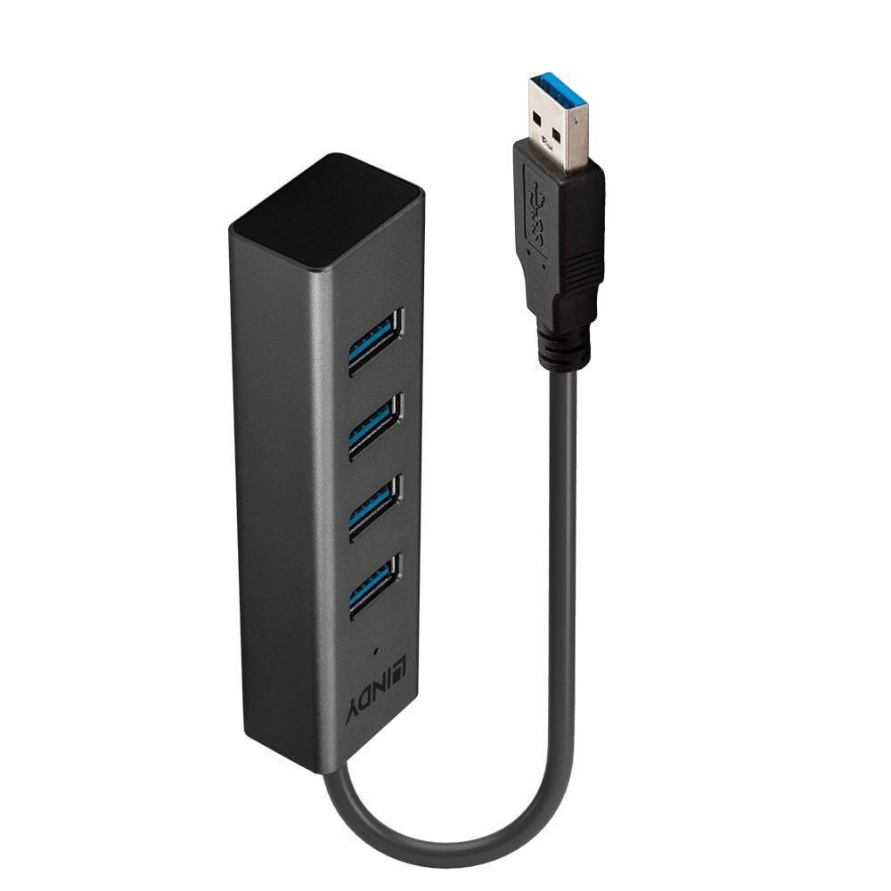 Hub USB Lindy LY-43324, 4 Port, USB 3.0, negru_3