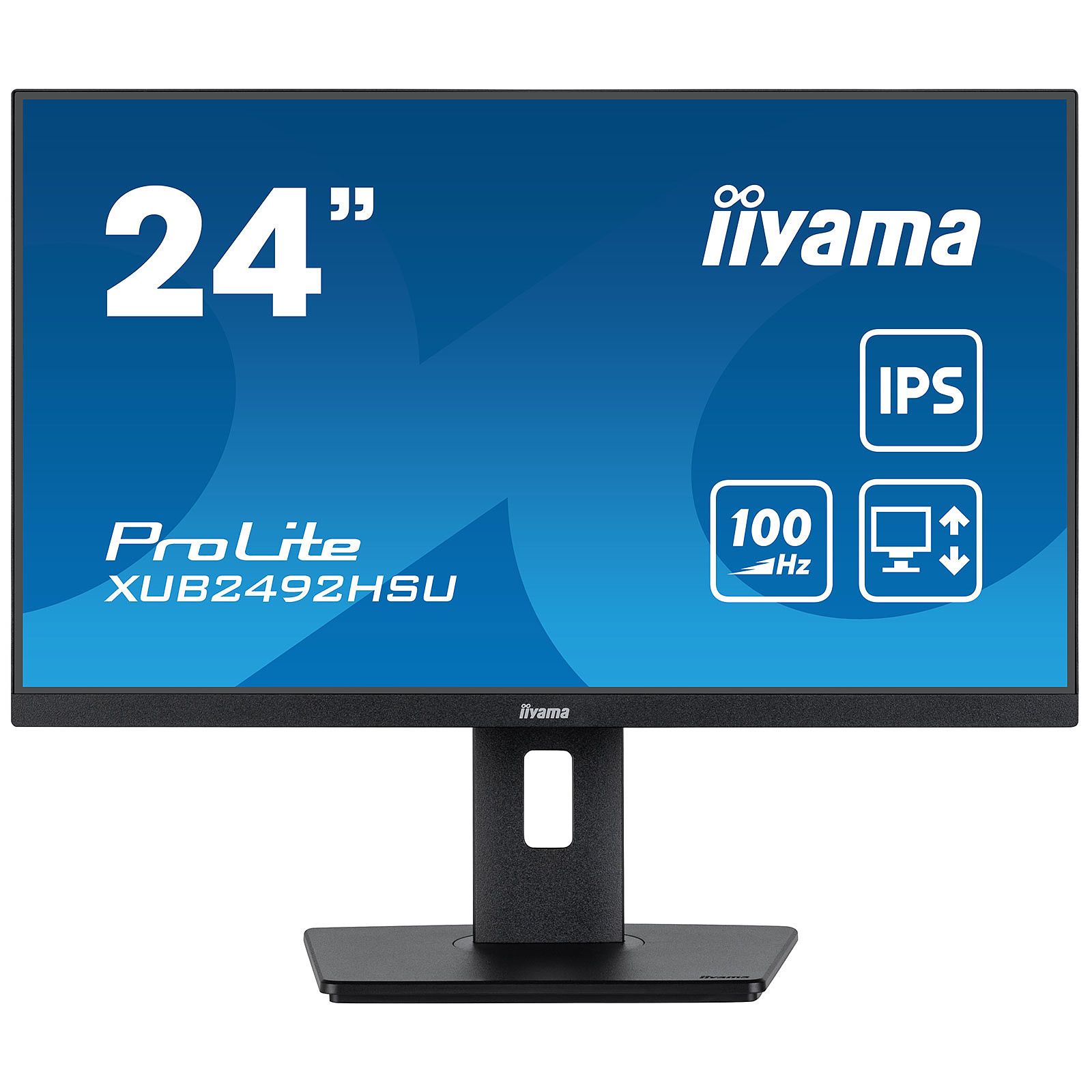 IIYAMA Monitor LED XUB2492HSU-B6 24” IPS 1920 x 1080 @100Hz 250 cd/m² 1300:1 0.4ms HDMI DP USBx4 height, swivel, tilt, pivot (rotation both sides)_2