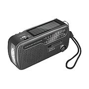 RADIO LOGILINK, cu Dinam, Panou Solar, 3.7V ac. litiu polimer, Lanterna, incarcator USB, 45Hz-20KHz, 