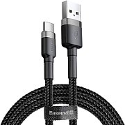 CABLU alimentare si date Baseus Cafule, Fast Charging Data Cable pt. smartphone, USB la USB Type-C 3A, 1m, gri + negru 