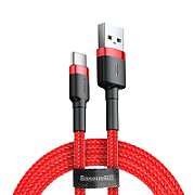 CABLU alimentare si date Baseus Cafule, Fast Charging Data Cable pt. smartphone, USB la USB Type-C 3A, 1m, rosu 