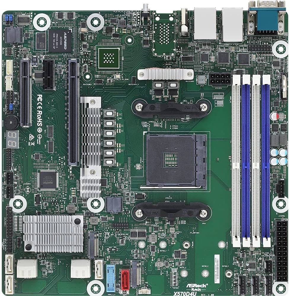 Rack X570D4U - Motherboard - micro ATX - Socket AM4 - AMD X570 - Motherboard - AMD Socket AM4 (Ryzen)