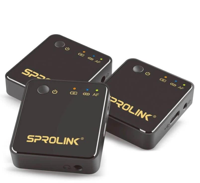 SPROLINK M1-Set Microfon Wireless,1 Transmitator+1 Receptor, pentru productie audio & video Live, audio-video conferinta_1