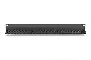 CAT 6A Patch Panel, shielded, 1U, 24-port, 8P8C, bl RAL 9005, 483 mm (19 ) / 482.6x44x109