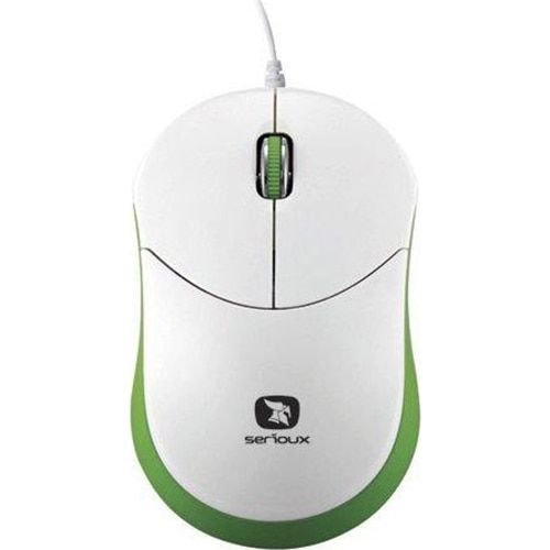 Mouse Serioux cu fir, optic, Rainbow 680, 1000dpi, verde, ambidextru, blister, mini, USB_3
