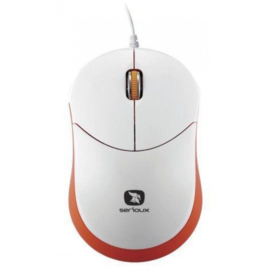 Mouse Serioux cu fir, optic, Rainbow 680, 1000dpi, rosu, ambidextru, blister, mini, USB_1