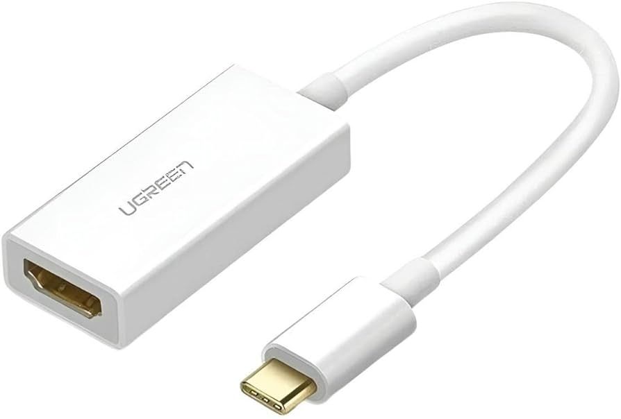 ADAPTOR video Ugreen, USB Type-C (T) la 1 x HDMI (M), rezolutie 4K (3840 x 2160) la 60 Hz, conectori auriti, alb 