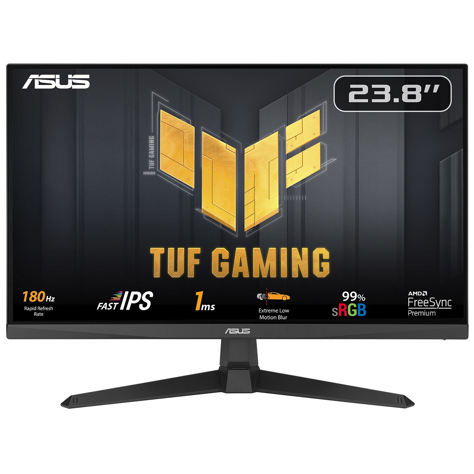 MONITOR ASUS VG249Q3A 23.8 inch, Panel Type: IPS, Backlight: WLED, Resolution: 1920x1080, Aspect Ratio: 16:9,  Refresh Rate:180Hz, Response time GtG: 1 ms, Brightness: 250 cd/m², Contrast (static): 1.000:1, Contrast (dynamic): 100,000,000:1, Viewing angle: 178º(R/L), 178º(U/D), Color Gamut_2