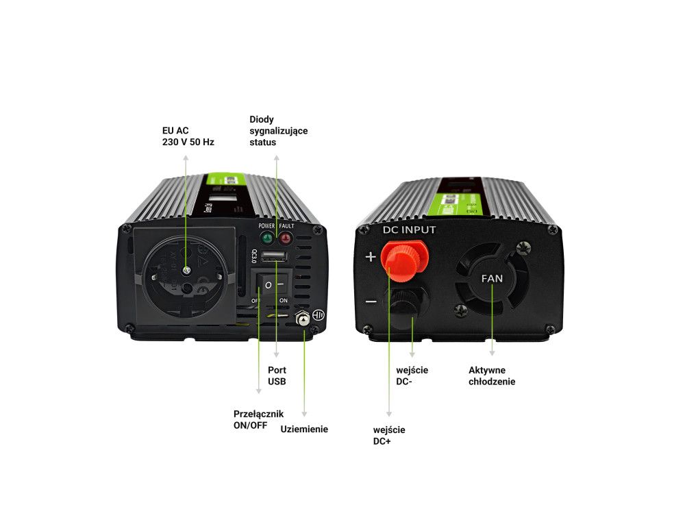 Car Power Inverter Green Cell® 12V to 230V, 500W/1000W_5