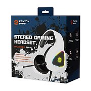 CANYON Shadder GH-6, RGB gaming headset with Microphone, Microphone frequency response: 20HZ~20KHZ, ABS+ PU leather, USB*1*3.5MM jack plug, 2.0M PVC cable, weight: 300g, White