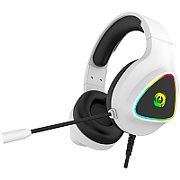 CANYON Shadder GH-6, RGB gaming headset with Microphone, Microphone frequency response: 20HZ~20KHZ, ABS+ PU leather, USB*1*3.5MM jack plug, 2.0M PVC cable, weight: 300g, White