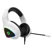 CANYON Shadder GH-6, RGB gaming headset with Microphone, Microphone frequency response: 20HZ~20KHZ, ABS+ PU leather, USB*1*3.5MM jack plug, 2.0M PVC cable, weight: 300g, White