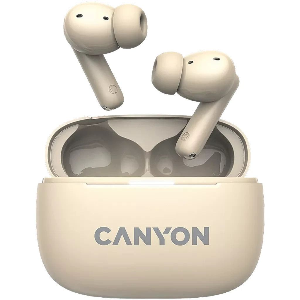 CANYON OnGo TWS-10 ANC+ENC, Bluetooth Headset, microphone, BT v5.3 BT8922F, Frequence Response:20Hz-20kHz, battery Earbud 40mAh*2+Charging case 500mAH, type-C cable length 24cm,size 63.97*47.47*26.5mm 42.5g, Beige_2