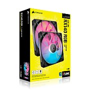 Ventilator Carcasa CORSAIR iCUE LINK RX140 2x140mm RGB NEGRU, viteza 0.300-1700 RPM +/- 10%, Airflow: 18.1-95.7 CFM, Presiune Statica: 0.15-3.79 mm-H2O, Nivel de zgomot