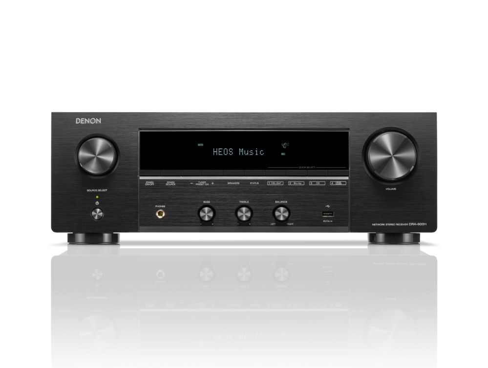 Receiver Stereo Denon DRA-900H, 100W, 8K, HDMI, HEOS, Wi-Fi, Bluetooth, negru