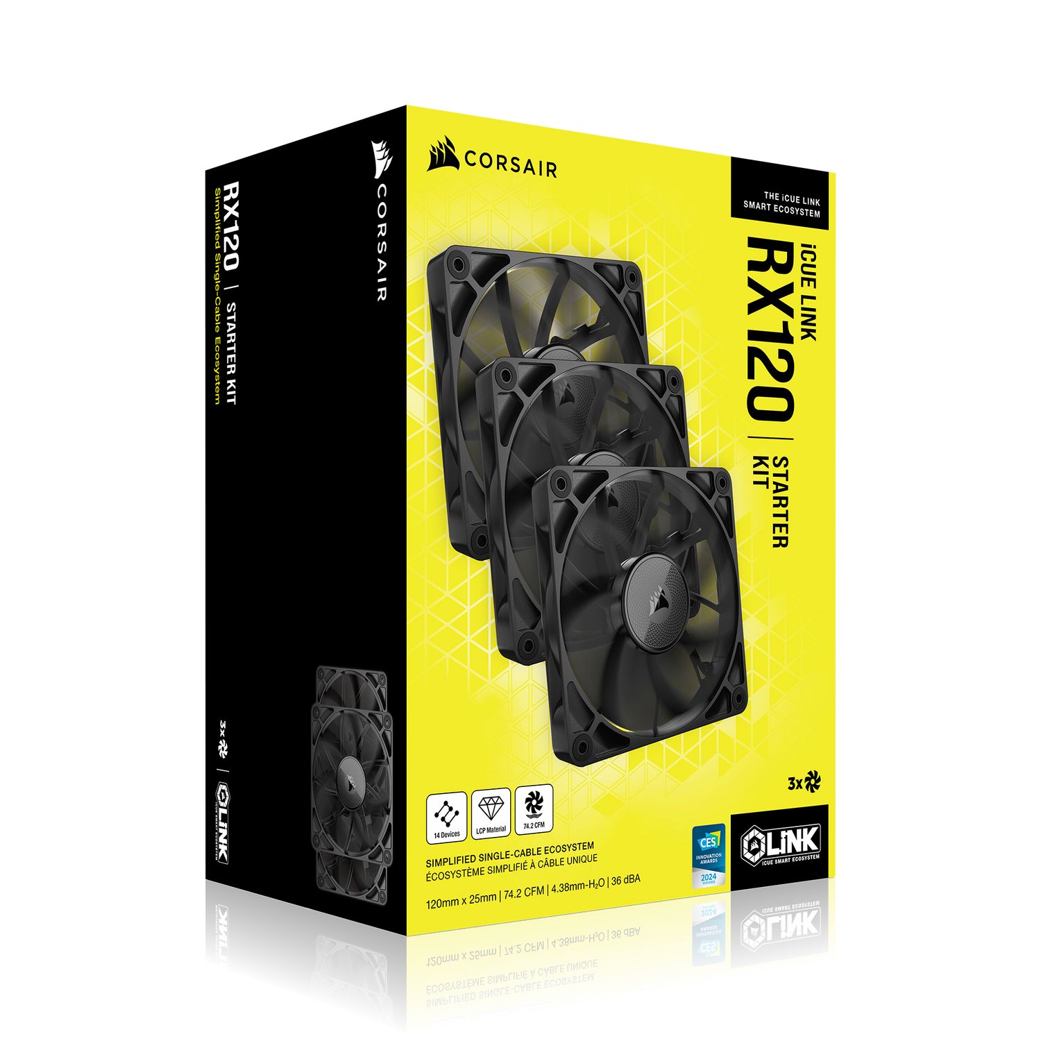 iCUE LINK RX120, 120mm PWM, Triple Pack, Negru_12